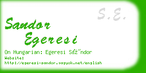 sandor egeresi business card